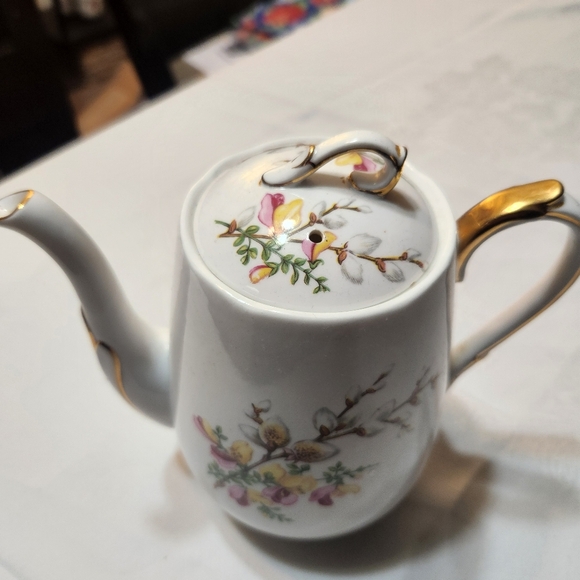 Vintage Windsor bone china Pink Freesia and Willow tea/ coffee pot - Picture 2 of 10